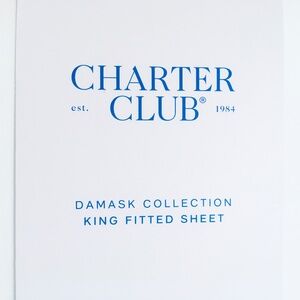 new WHITE Charter Club Damask 550 Thread Count 100% Cotton KING Fitted Sheet